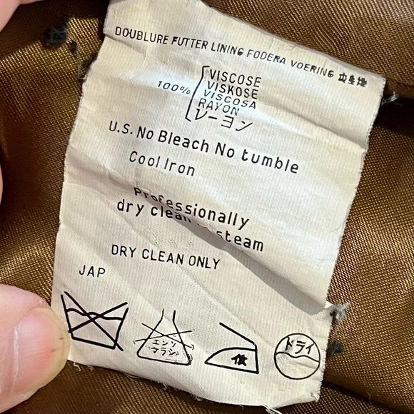 Vintage Alpaca / Wool / Mohair Blend Double-Breasted Coat in Tobacco Brown - Picture 12 of 13